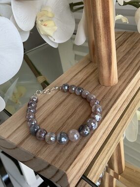 Multi-Tone Grey Moonstone Gem Bracelet